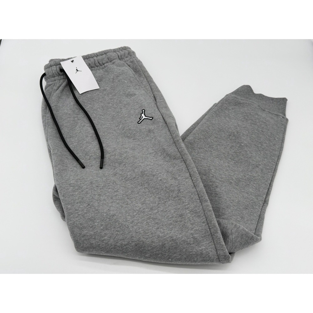 Men's Large Nike Jordan Essentials Fleece Joggers Carbon Heather Gray DQ7340-091